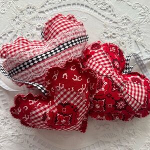 Handmade heart pillows set of 3 each heart is 7”x 5”